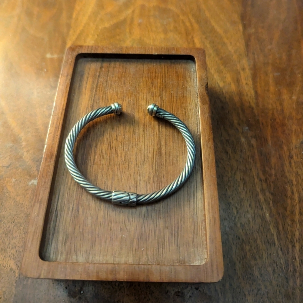 Unique Vintage Silver Bracelet with gold trim